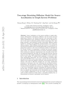 Two-stage Denoising Diffusion Model for Source Localization in Graph
  Inverse Problems