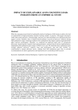 Impact Of Explainable AI On Cognitive Load: Insights From An Empirical
  Study