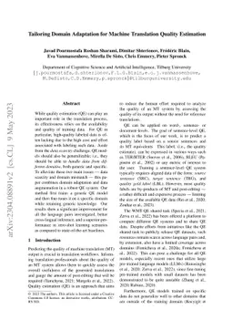 Tailoring Domain Adaptation for Machine Translation Quality Estimation