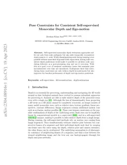Pose Constraints for Consistent Self-supervised Monocular Depth and
  Ego-motion