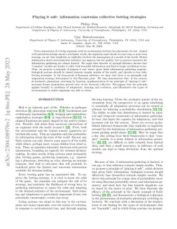 Playing it safe: information constrains collective betting strategies