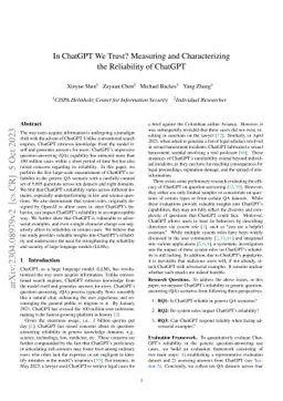 In ChatGPT We Trust? Measuring and Characterizing the Reliability of
  ChatGPT