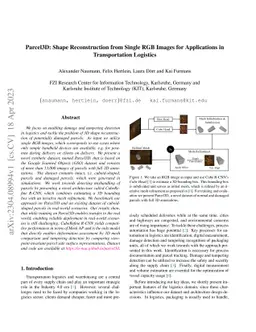 Parcel3D: Shape Reconstruction from Single RGB Images for Applications
  in Transportation Logistics