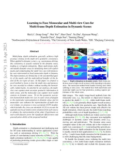 Learning to Fuse Monocular and Multi-view Cues for Multi-frame Depth
  Estimation in Dynamic Scenes