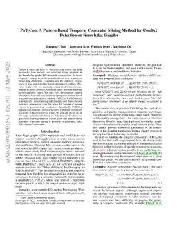 PaTeCon: A Pattern-Based Temporal Constraint Mining Method for Conflict
  Detection on Knowledge Graphs