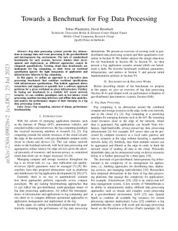 Towards a Benchmark for Fog Data Processing