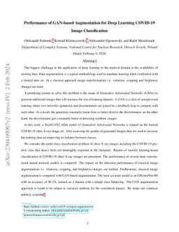 Performance of GAN-based augmentation for deep learning COVID-19 image
  classification