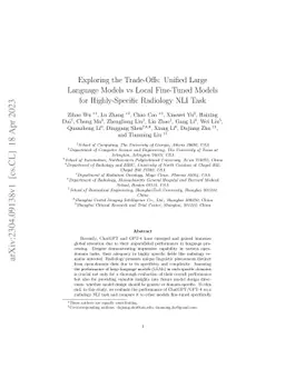Exploring the Trade-Offs: Unified Large Language Models vs Local
  Fine-Tuned Models for Highly-Specific Radiology NLI Task