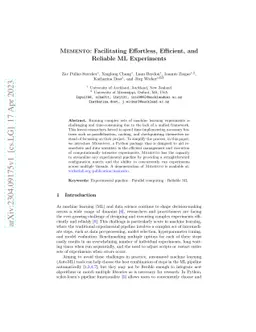 Memento: Facilitating Effortless, Efficient, and Reliable ML Experiments