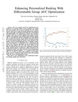 Enhancing Personalized Ranking With Differentiable Group AUC
  Optimization