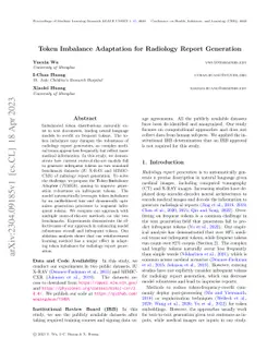 Token Imbalance Adaptation for Radiology Report Generation