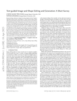 Text-guided Image-and-Shape Editing and Generation: A Short Survey