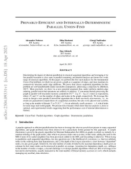 Provably-Efficient and Internally-Deterministic Parallel Union-Find