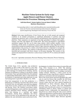 Machine Vision System for Early-stage Apple Flowers and Flower Clusters
  Detection for Precision Thinning and Pollination