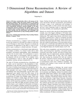 3 Dimensional Dense Reconstruction: A Review of Algorithms and Dataset