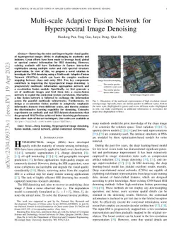 Multi-scale Adaptive Fusion Network for Hyperspectral Image Denoising