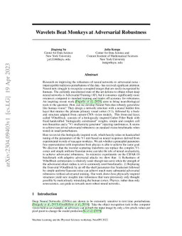 Wavelets Beat Monkeys at Adversarial Robustness