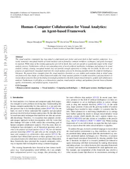 Human-Computer Collaboration for Visual Analytics: an Agent-based
  Framework