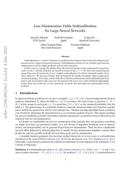 Loss Minimization Yields Multicalibration for Large Neural Networks