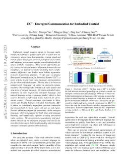 EC^2: Emergent Communication for Embodied Control