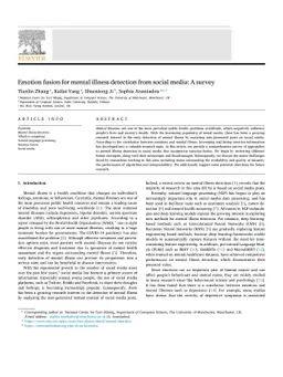 Emotion fusion for mental illness detection from social media: A survey