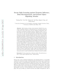 Secure Split Learning against Property Inference, Data Reconstruction,
  and Feature Space Hijacking Attacks