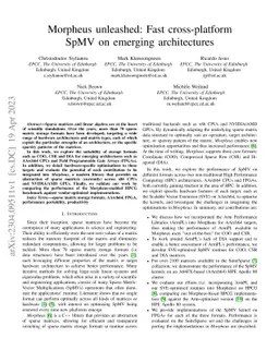 Morpheus unleashed: Fast cross-platform SpMV on emerging architectures
