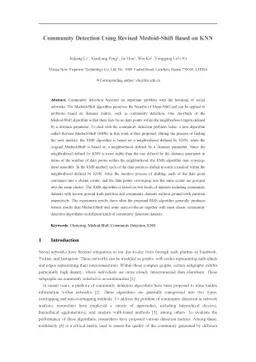 Community Detection Using Revised Medoid-Shift Based on KNN