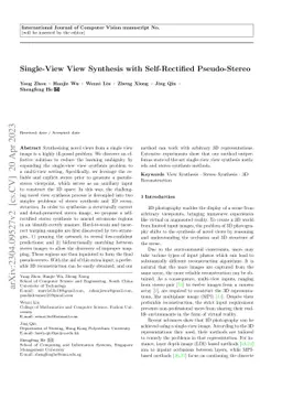 Single-View View Synthesis with Self-Rectified Pseudo-Stereo