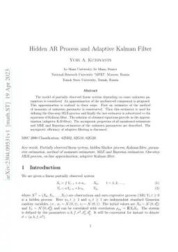 Hidden AR Process and Adaptive Kalman Filter