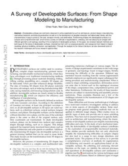 A Survey of Developable Surfaces: From Shape Modeling to Manufacturing