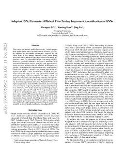 AdapterGNN: Parameter-Efficient Fine-Tuning Improves Generalization in
  GNNs