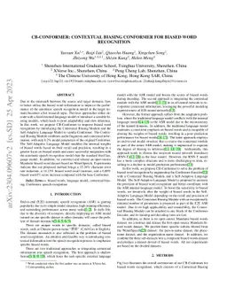 CB-Conformer: Contextual biasing Conformer for biased word recognition