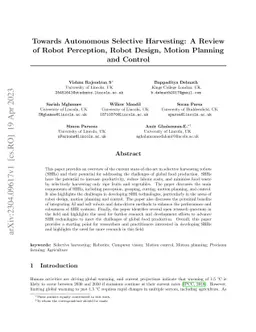 Towards Autonomous Selective Harvesting: A Review of Robot Perception,
  Robot Design, Motion Planning and Control