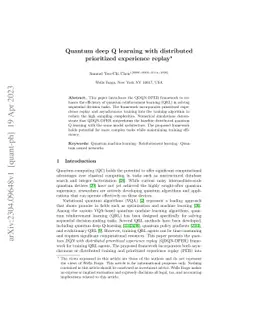 Quantum deep Q learning with distributed prioritized experience replay