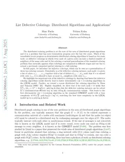 List Defective Colorings: Distributed Algorithms and Applications