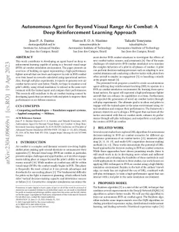 Autonomous Agent for Beyond Visual Range Air Combat: A Deep
  Reinforcement Learning Approach