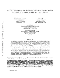Generative modeling of time-dependent densities via optimal transport
  and projection pursuit