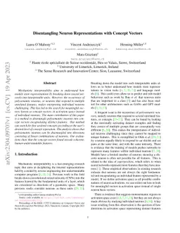 Disentangling Neuron Representations with Concept Vectors