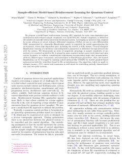 Sample-efficient Model-based Reinforcement Learning for Quantum Control