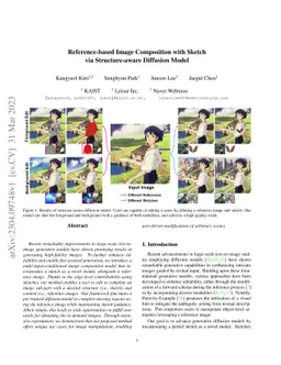 Reference-based Image Composition with Sketch via Structure-aware
  Diffusion Model
