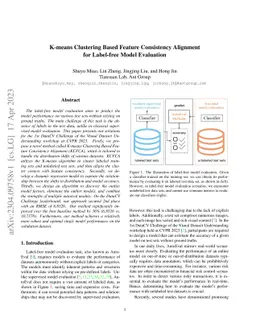 K-means Clustering Based Feature Consistency Alignment for Label-free
  Model Evaluation