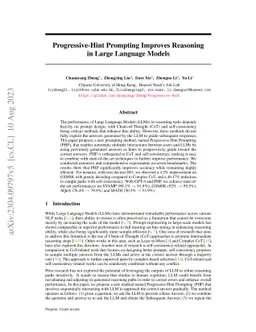 Progressive-Hint Prompting Improves Reasoning in Large Language Models