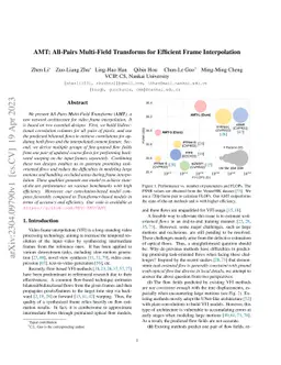 AMT: All-Pairs Multi-Field Transforms for Efficient Frame Interpolation