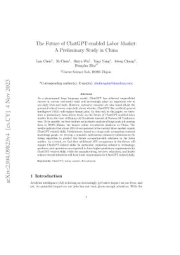 The Future of ChatGPT-enabled Labor Market: A Preliminary Study in China