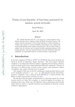 Points of non-linearity of functions generated by random neural networks