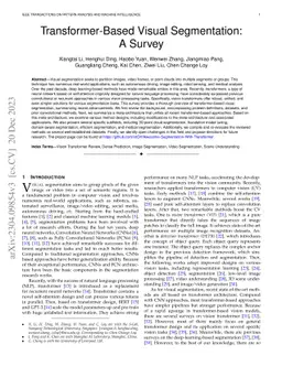 Transformer-Based Visual Segmentation: A Survey