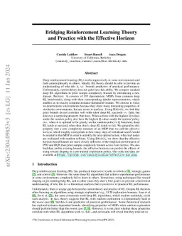 Bridging RL Theory and Practice with the Effective Horizon