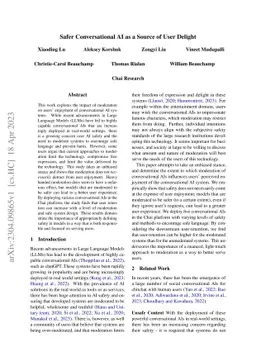 Safer Conversational AI as a Source of User Delight