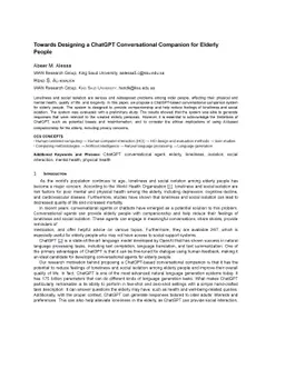 Towards Designing a ChatGPT Conversational Companion for Elderly People